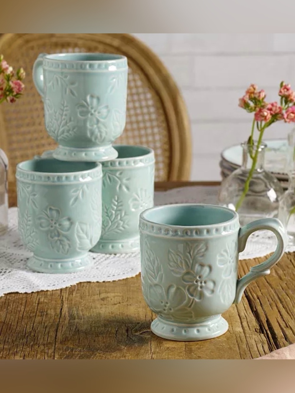 New Fitz and Floyd English garden debossed Floral Mug